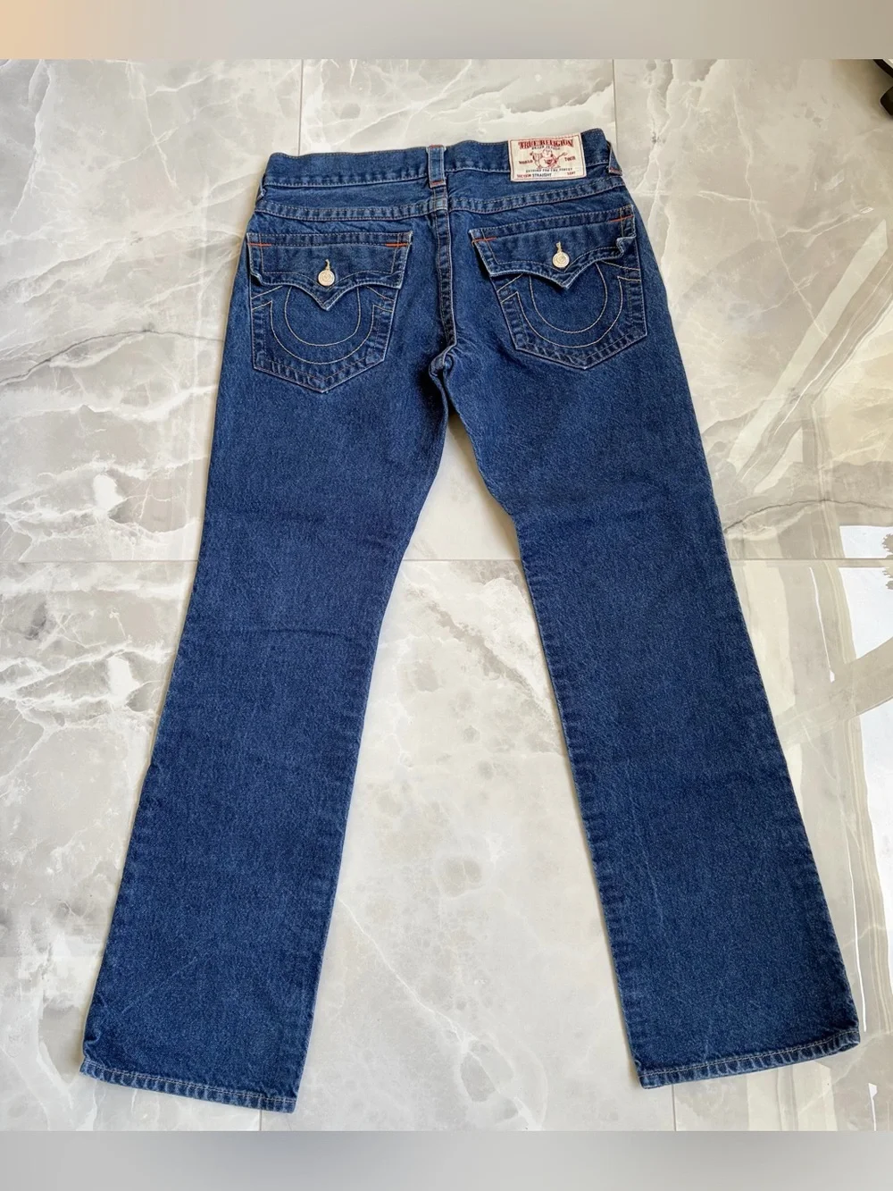 True Religion World Tour Section Straight Jeans Men’s 33 Blue Flap Pocket USA